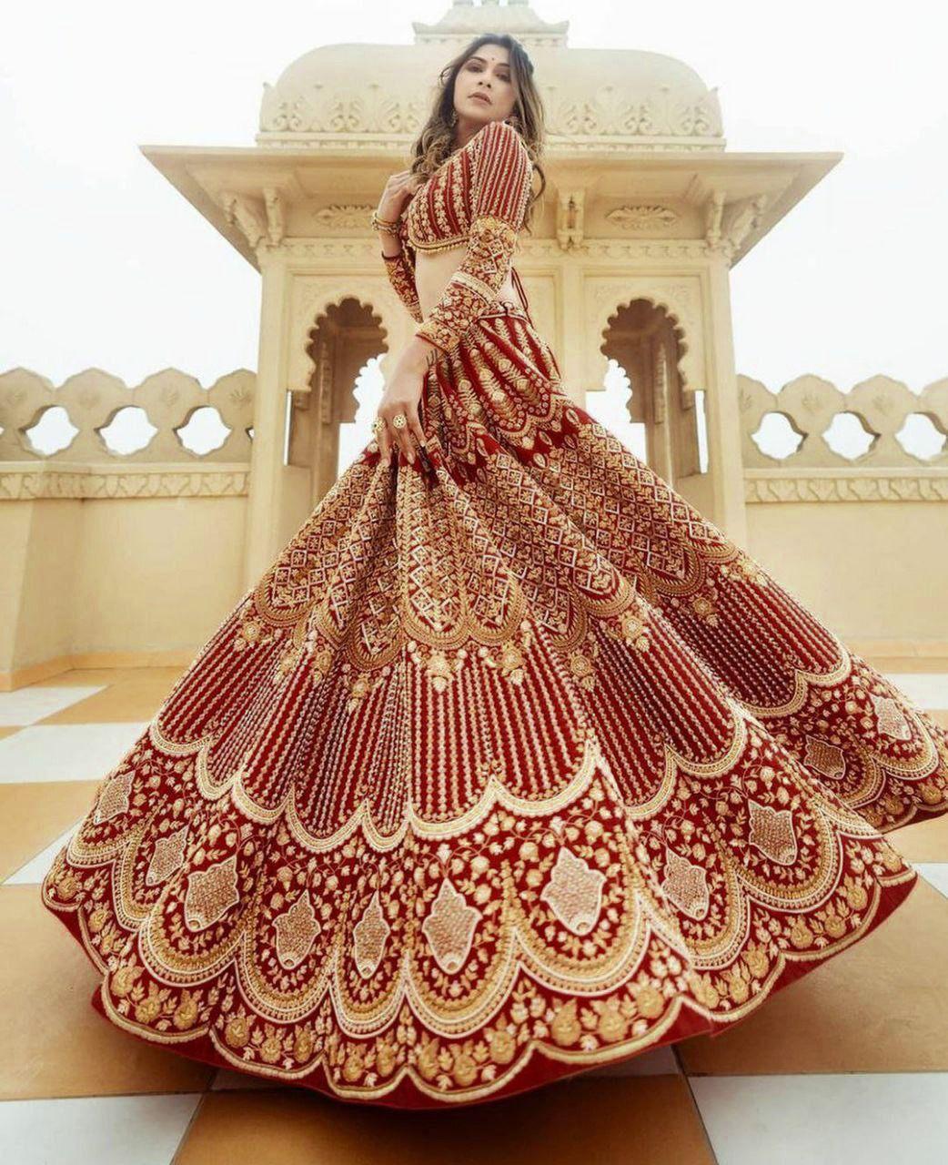 Chinon Party Lehenga Choli in Maroon with Embroidered - LC5762