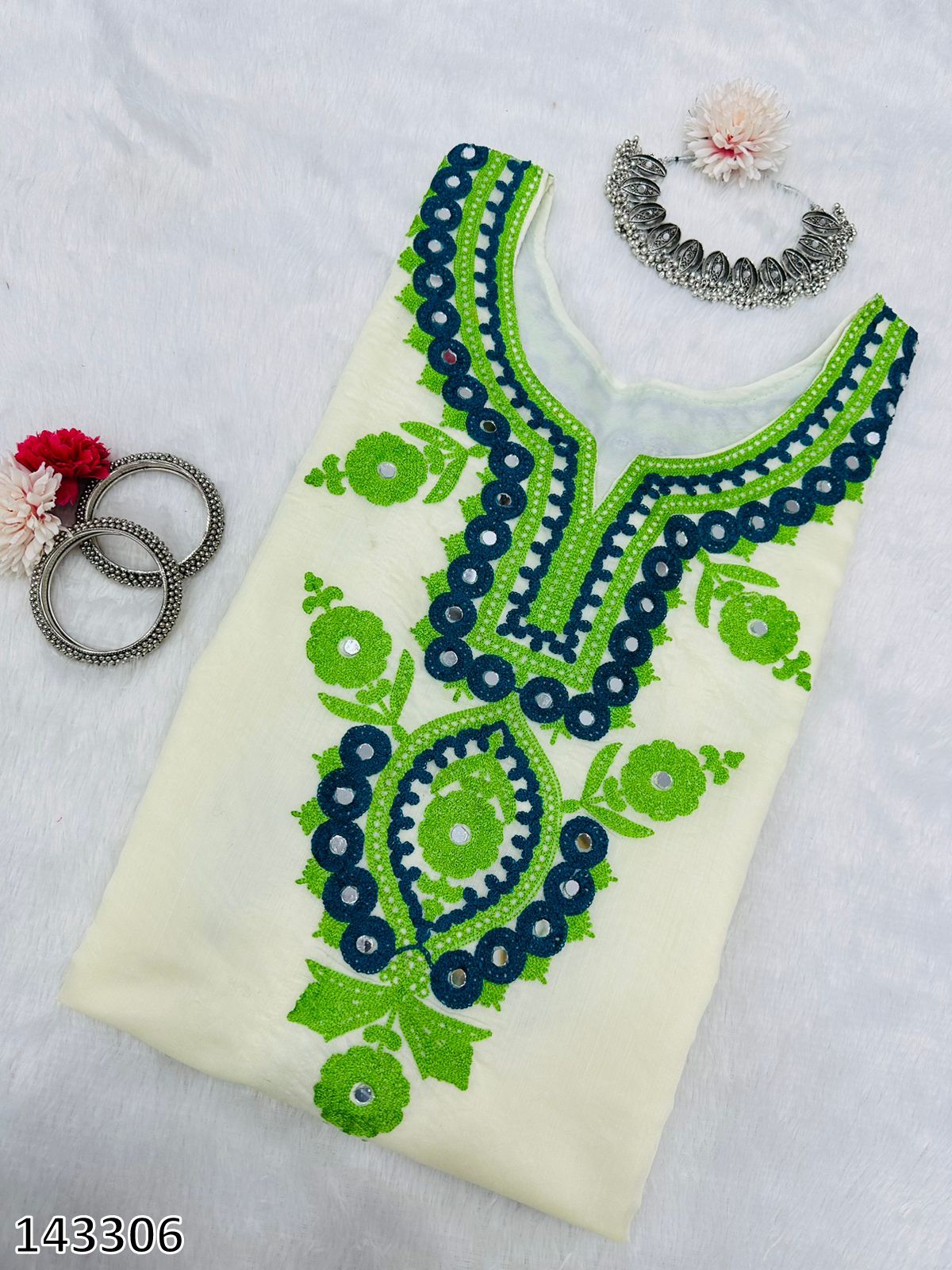 Buy Handmade India Women's Cotton Aari Hand Embroidered Embellished with  Beads Nakshi Dabka Zardozi Real Mirror Heavy Moti Work Stitched 3/4 Sleeve  Ethnic Designer Short Kurta (KR01_Grey_XS) Kurti at Amazon.in