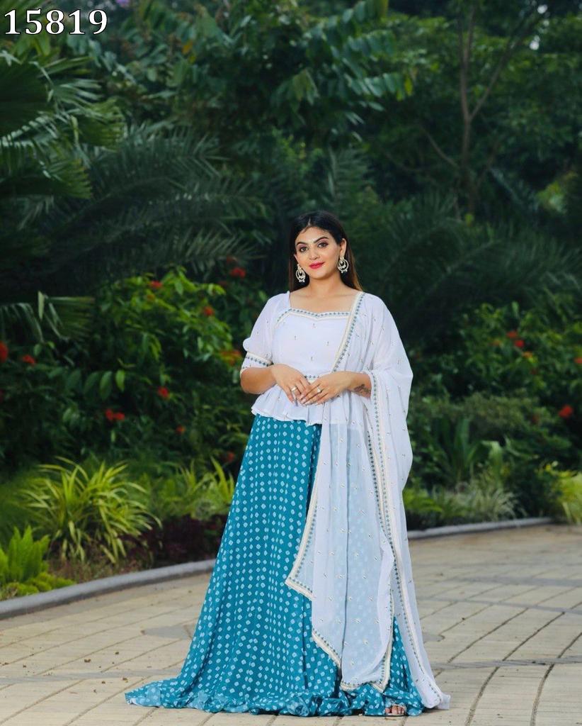 Artistic White and Green Colored Designer Lehenga Choli, Shop wedding  lehenga choli online