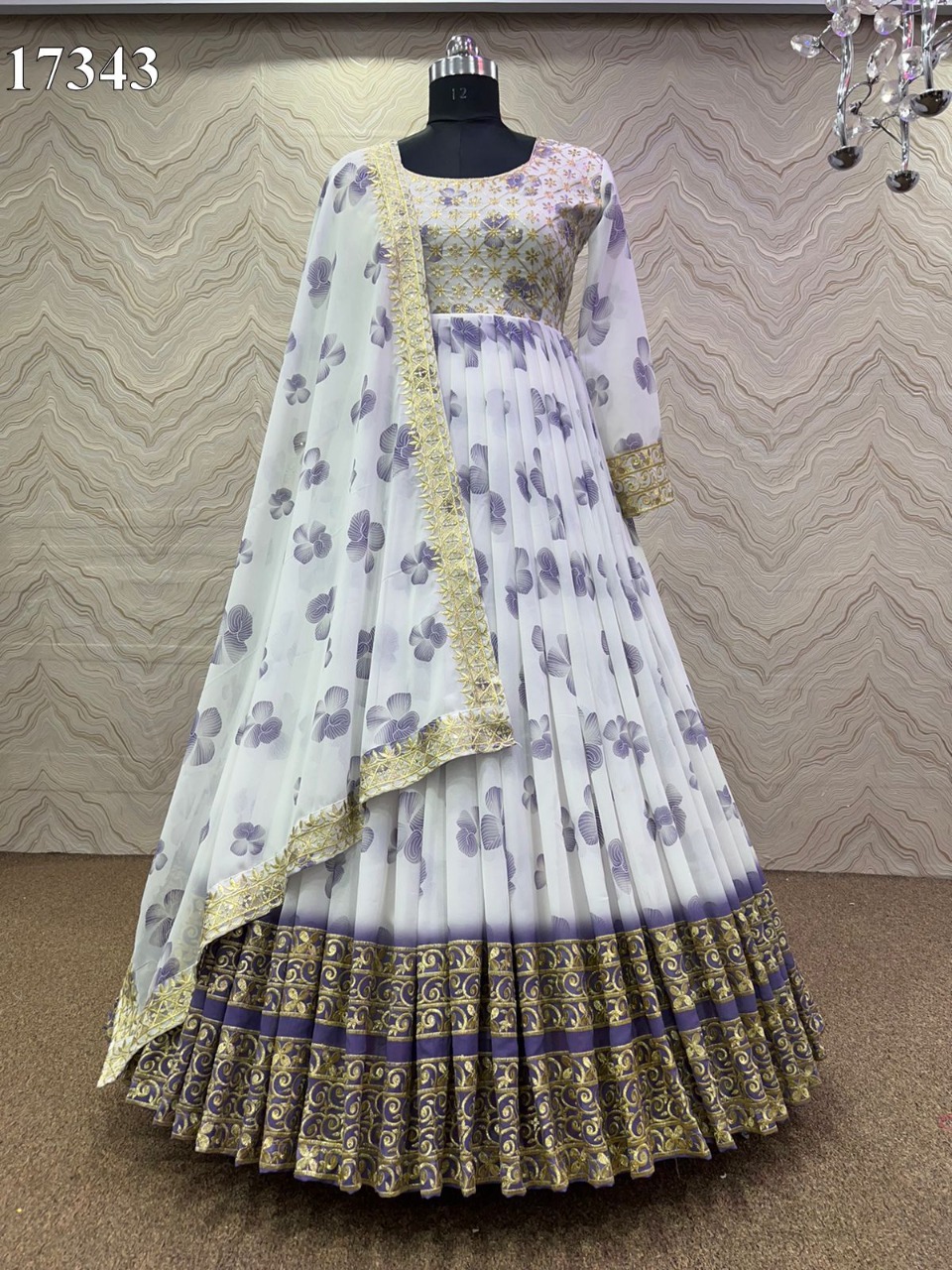 Indian Diwali Festival Gown Dupatta Set, Women Embroidered Salwar Kameez  Suits | eBay