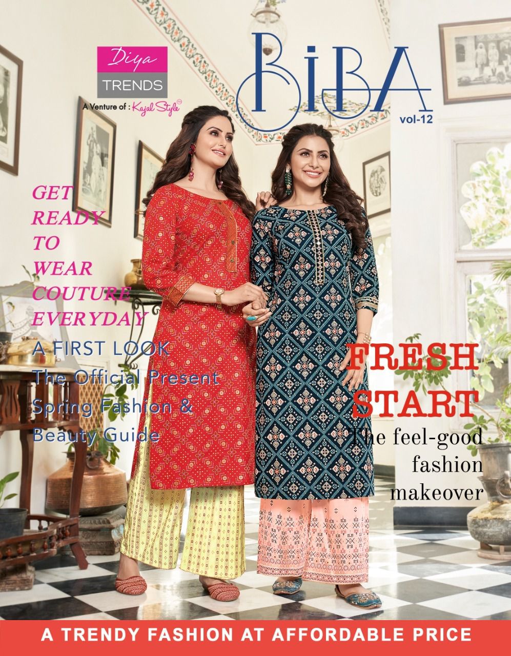 Ladies Flavour Biba Casual Wear Stylish Kurti With Fancy Bottom Wholesale,  this catalog fabric is Ruby slub,