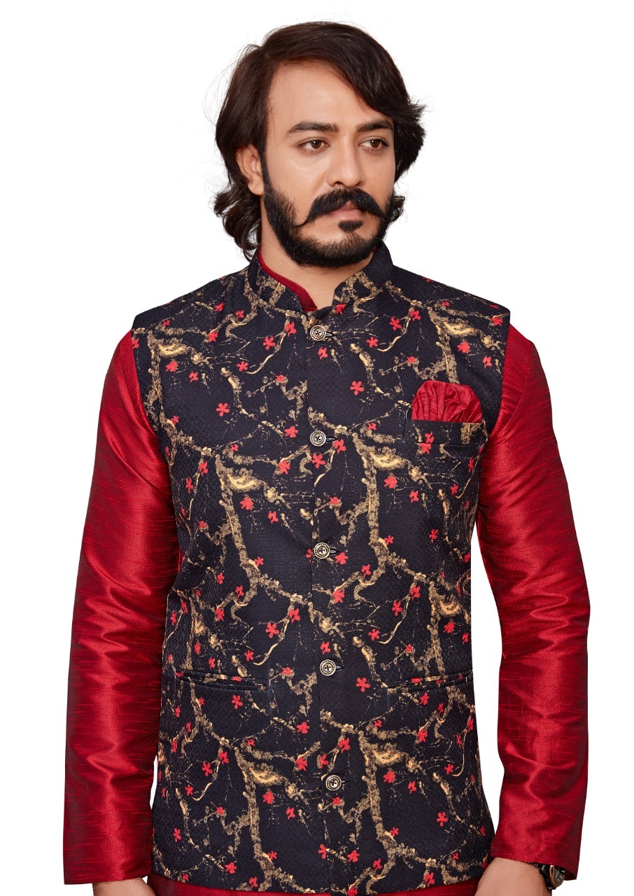 Atasi Black Abstract Casual Jacket for Men Printed Nehru Jacket Mens  Wedding Indian Waistcoat Mandarin Blazer-Small at Amazon Men's Clothing  store