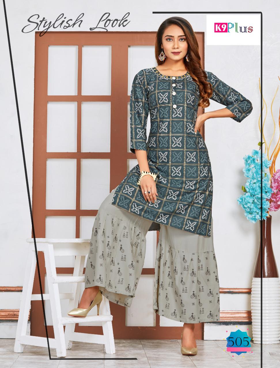K9 Plus Launch Silver Rayon With Embroidery Worklong Kurti With Skirt And Sharara Collections BY REEWAZ 2 1