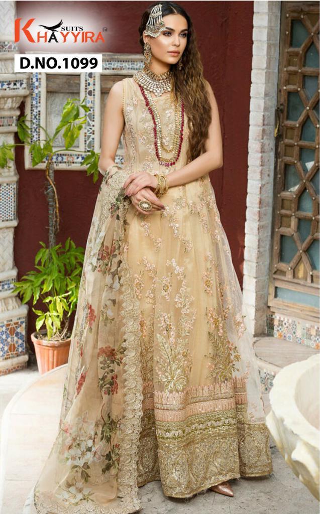 Latest Pakistani Party Dress in Premium Net Embroidered Maxi
