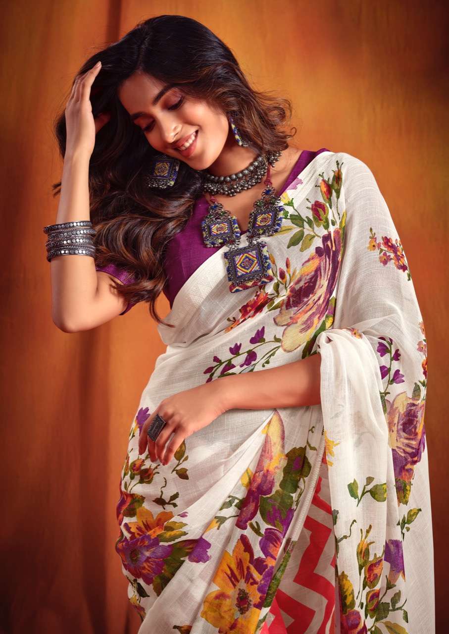 Ladies Linen Digital Printed Saree at Best Price in Bhagalpur | Ang Silk