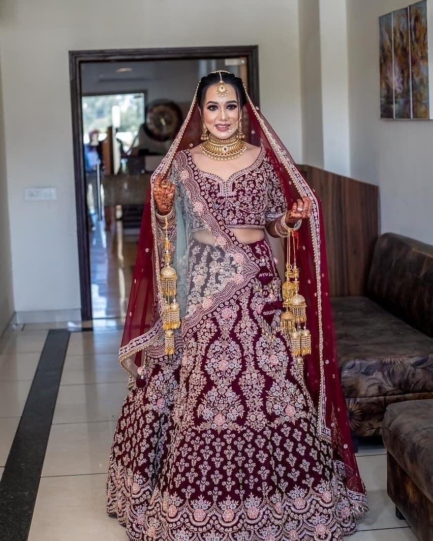 Mustard Silk Heavy Embroidered Umbrella Lehenga Choli With Double Dupatta  Wedding Wear - VJV Now - India | Lehenga choli, Wedding lehenga online,  Lehenga