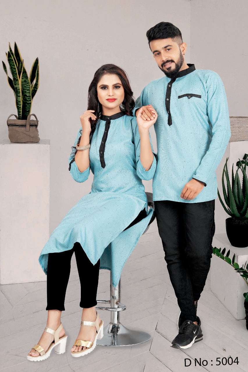 MEN WOMEN'S STYLISH KURTA & KURTI PANT SET COUPLE INDIAN DRESS READY TO  WEAR NEW | eBay