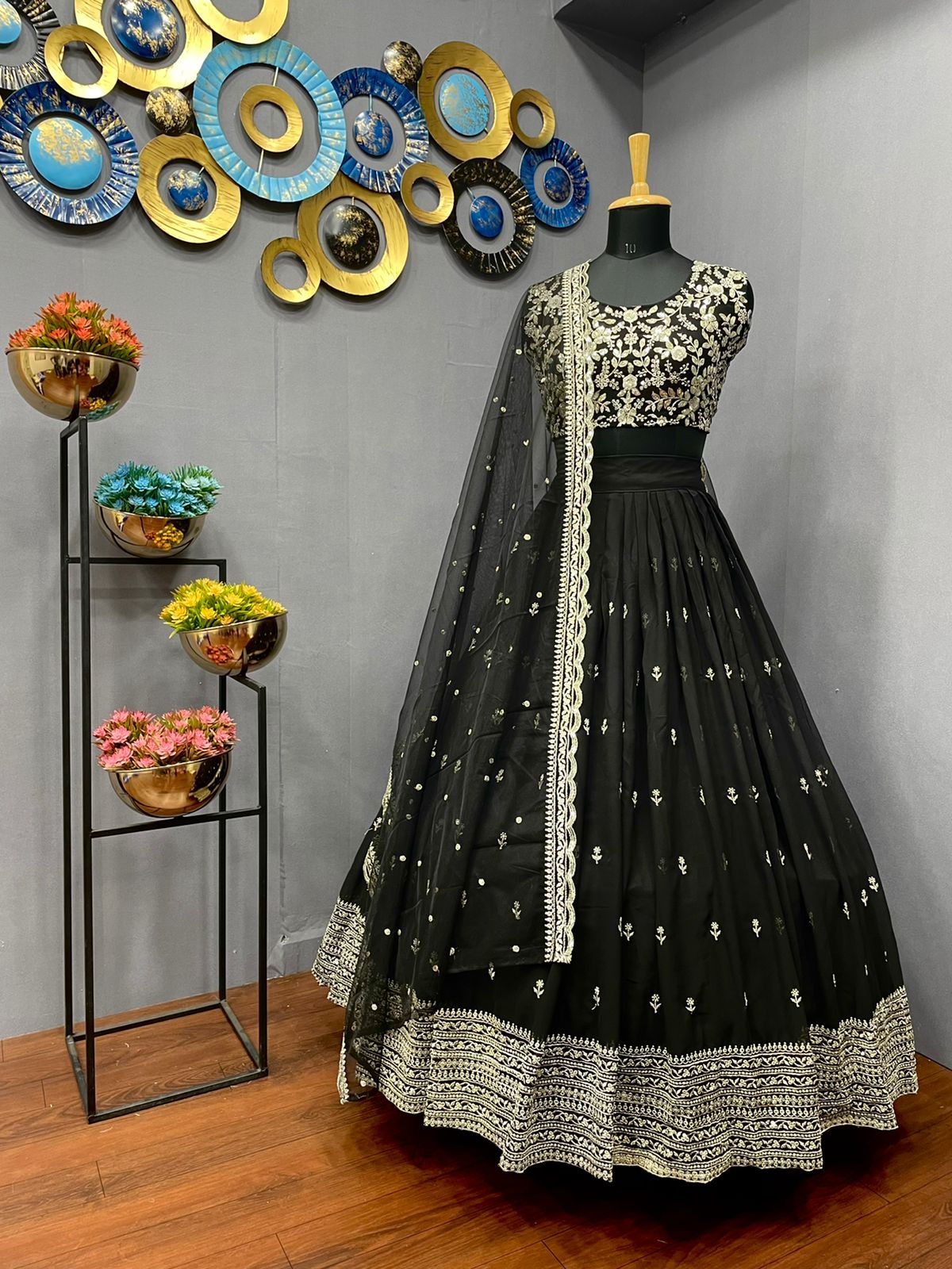 Hand Work lehenga Choli In Georgette in Black Colour – Spend Worth Clothing  | All Rights Reserved.