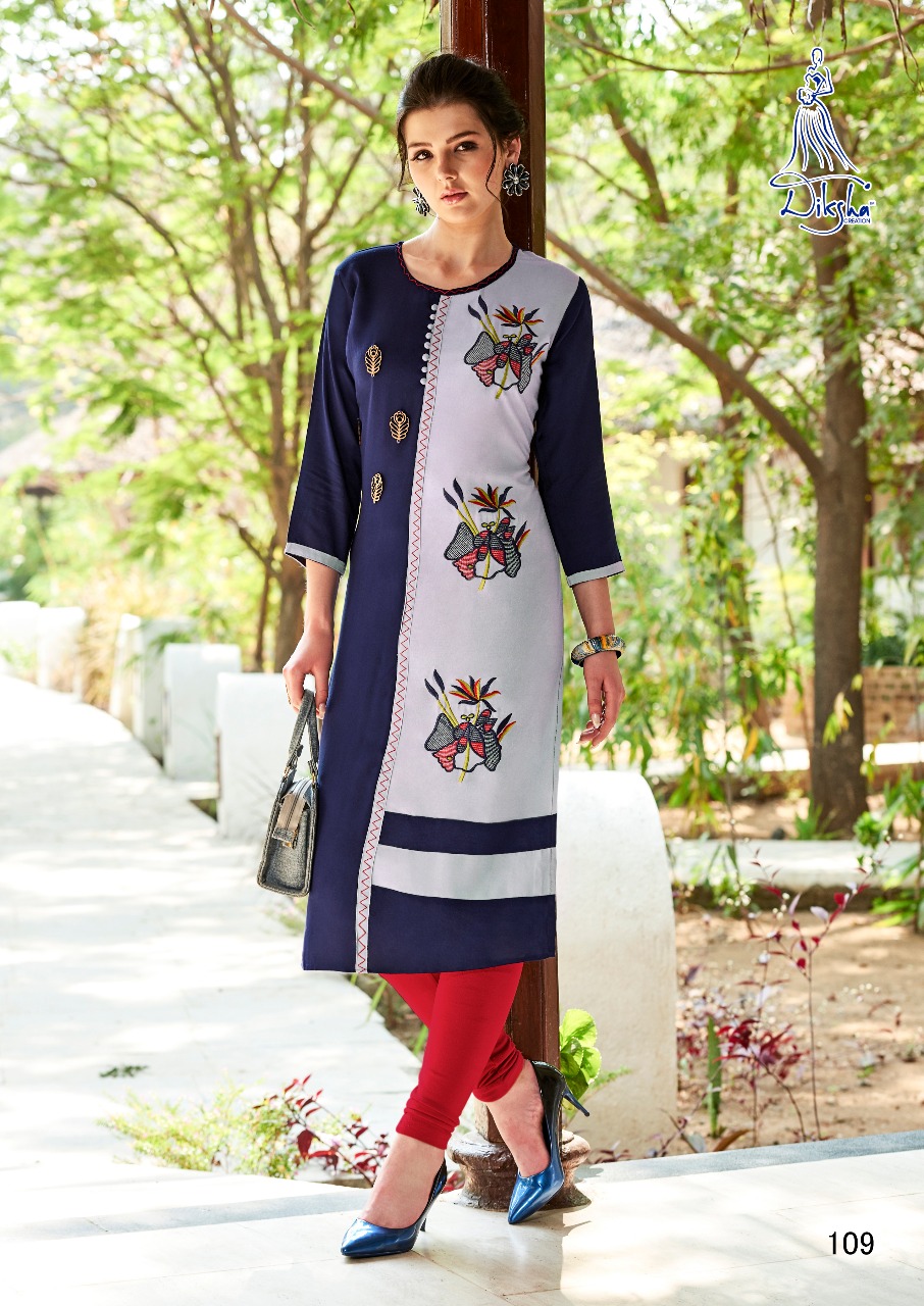 Raahi 1 by Diksha Designer Rayon Work Stitched Kurtis online ladies kurti  manufacturer and wholesale - Reewaz International | Wholesaler & Exporter  of indian ethnic wear catalogs.